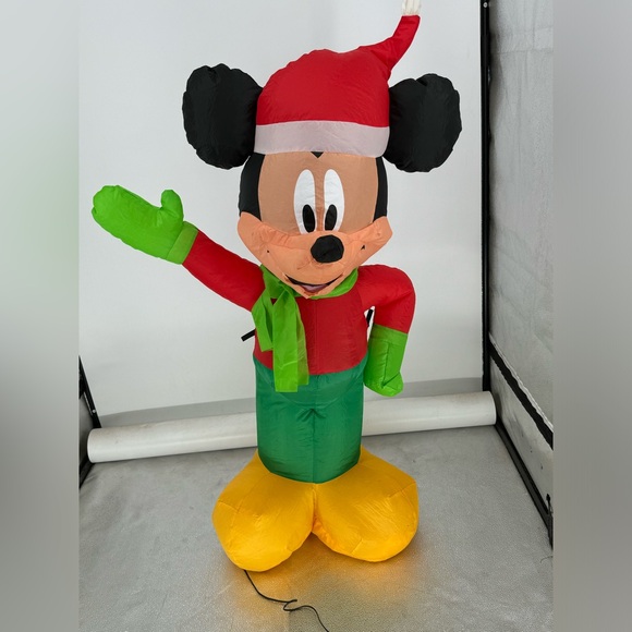 Gemmy Industries Inflatable Santa Mickey Mouse Christmas Lawn Decor 44” Tall E7 - Picture 1 of 3